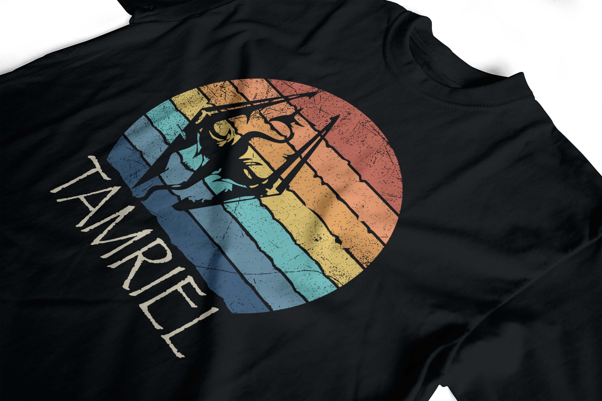Akatosh: Tamriel Elder Scrolls Retro Sunset T Shirt Skyrim Oblivion