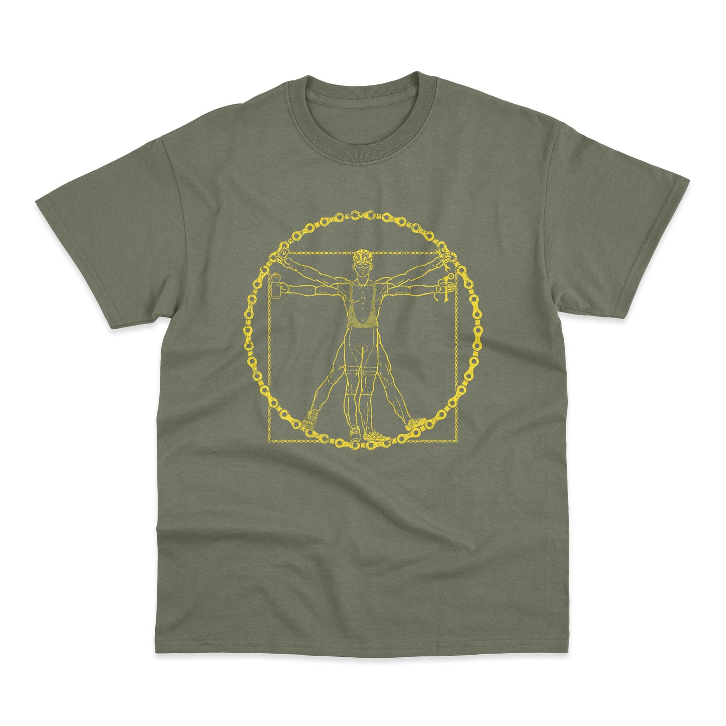 Vitruvian Cyclist Road Gravel Cycling T-Shirt gravel bike