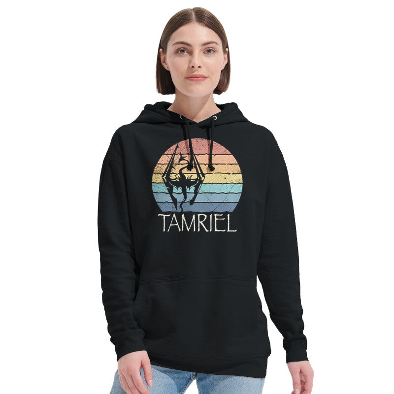 Akatosh: The Tamriel Elder Retro Sunset Of The Scrolls Hoodie