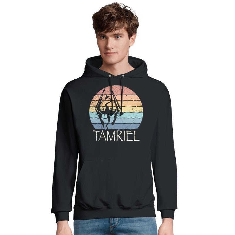 Akatosh: The Tamriel Elder Retro Sunset Of The Scrolls Hoodie