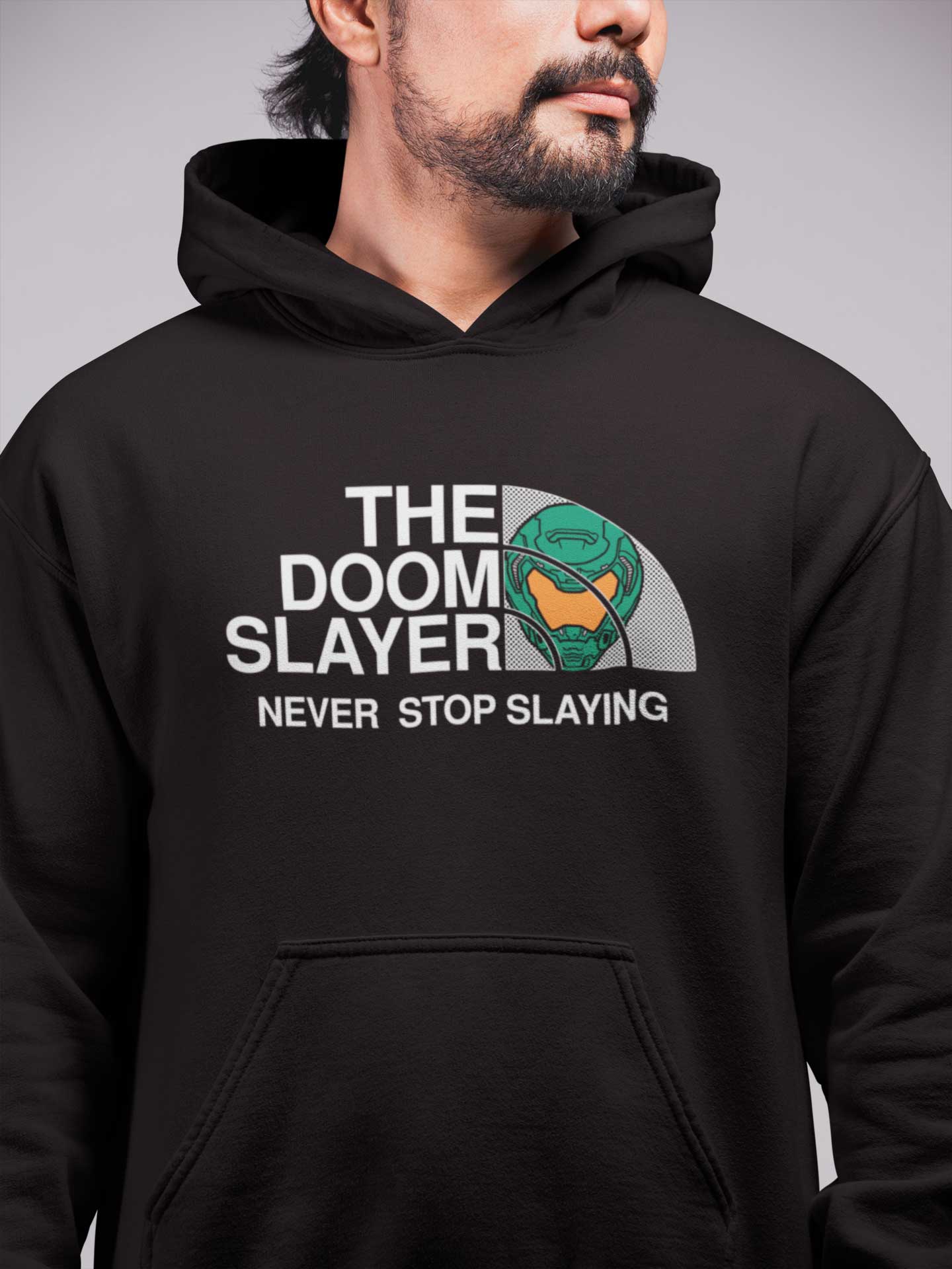 The Doom Slayer Never Stop Slaying Gamer Hoodie  Dark Ages