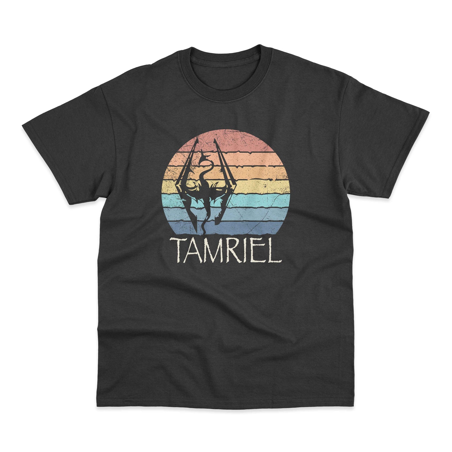 Akatosh: Tamriel Elder Scrolls Retro Sunset T Shirt Skyrim Oblivion 