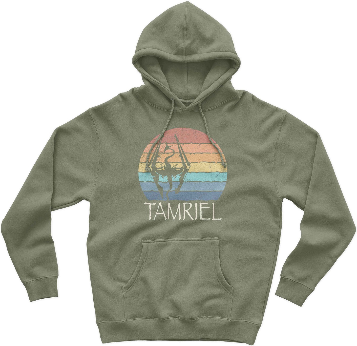 Akatosh: The Tamriel Elder Retro Sunset Of The Scrolls Hoodie