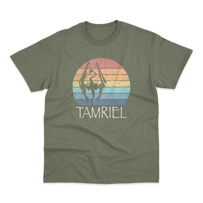 Akatosh: Tamriel Elder Scrolls Retro Sunset T Shirt Skyrim Oblivion 