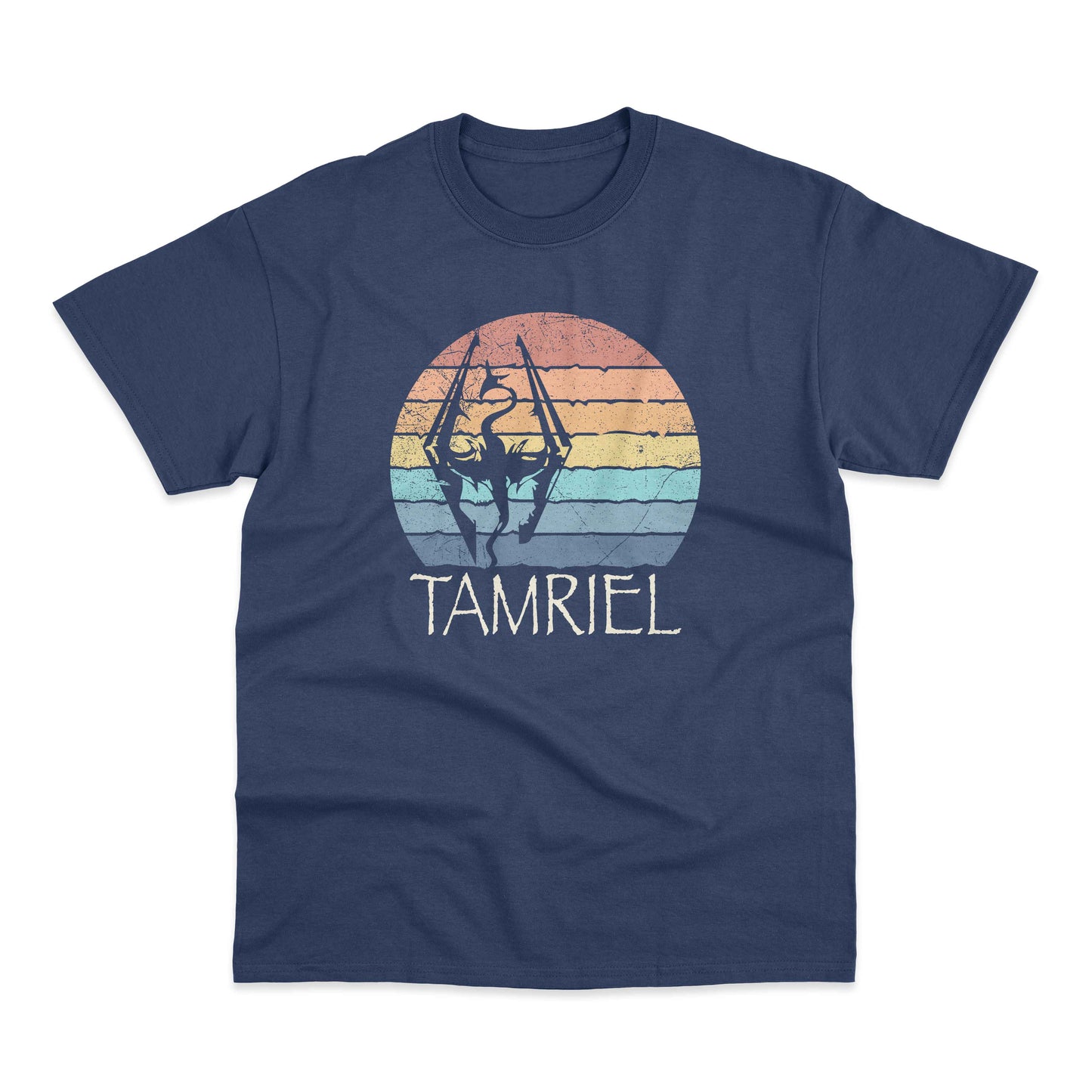 Akatosh: Tamriel Elder Scrolls Retro Sunset T Shirt Skyrim Oblivion 