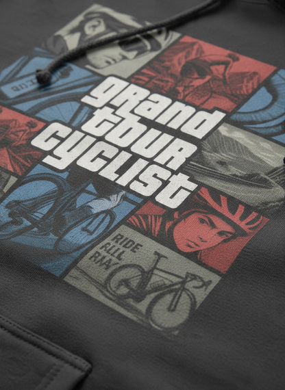 Grand Tour Cyclist GTA style Graphic Hoodie