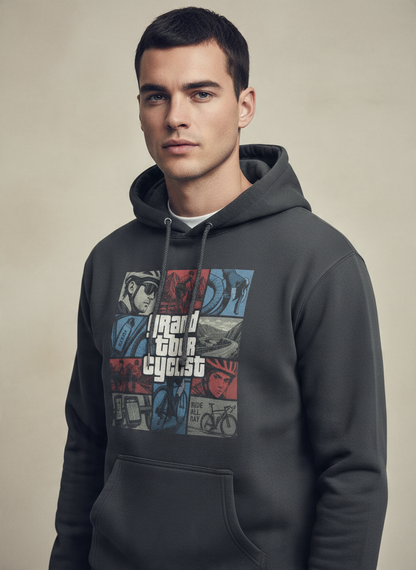 Grand Tour Cyclist GTA style Graphic Hoodie