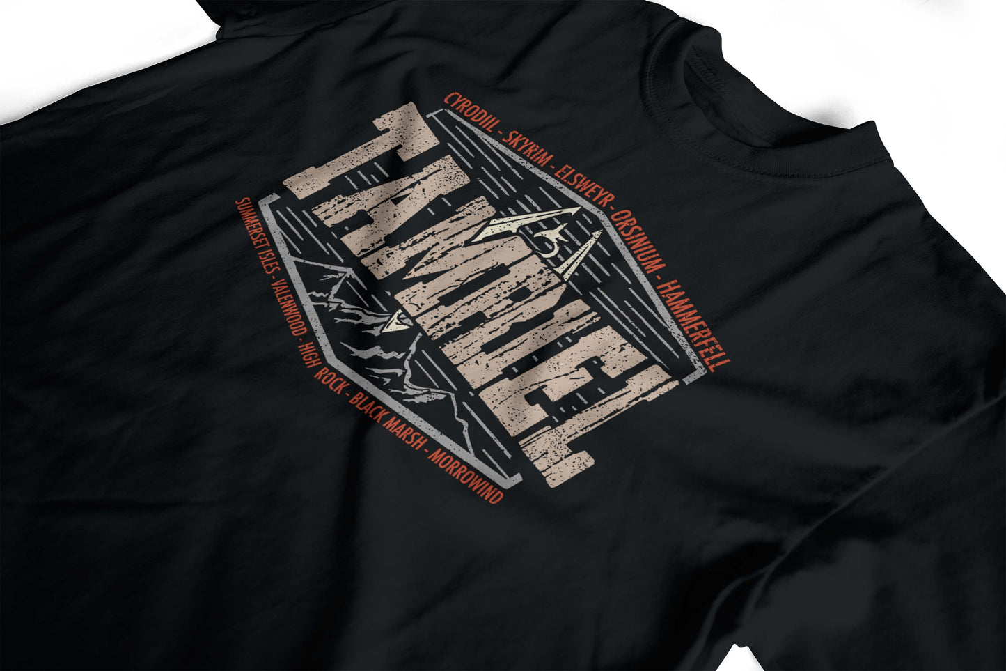 Realms Of Tamriel Elder Scrolls Skyrim Gamer T Shirt Oblivion