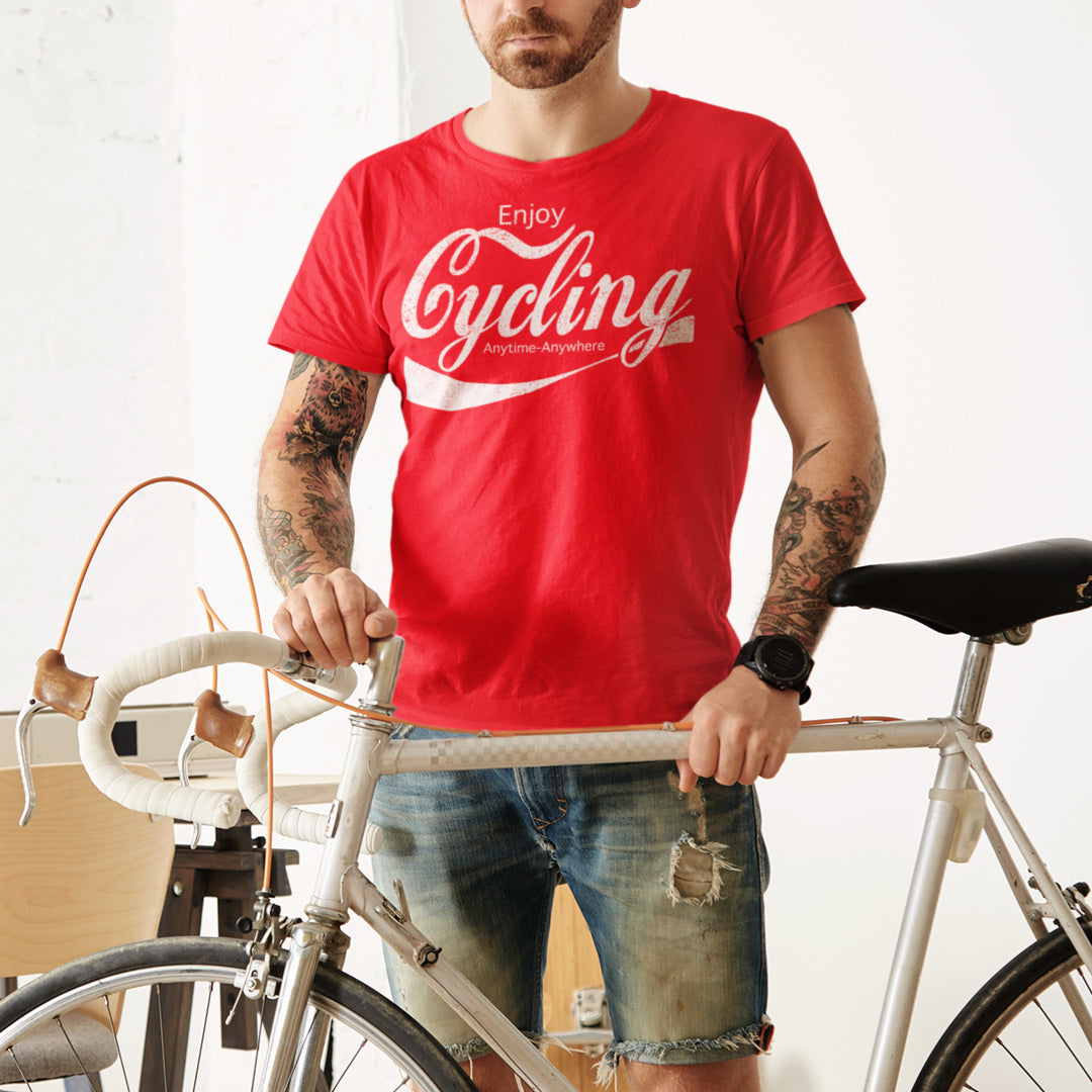Enjoy Cycling Coke Cola Parody Cyclist T-Shirt garmin
