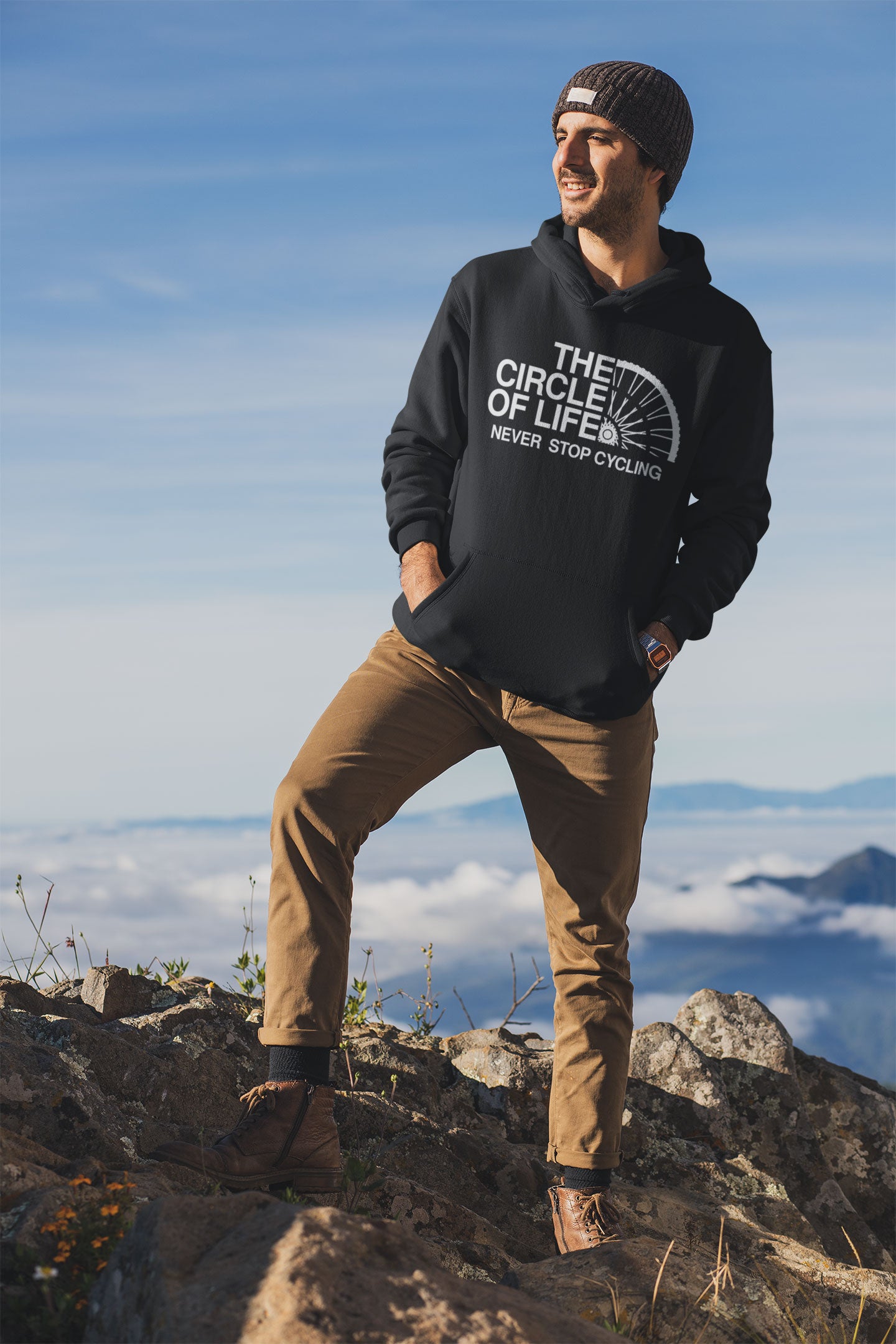 The Circle Of Life Never Stop Cycling Cyclist Hoodie